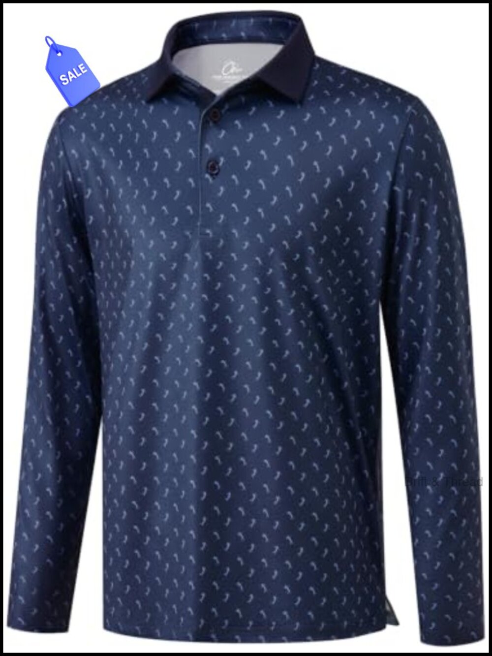 Men's Long Sleeve Golf Polo UPF50+ Dry Fit Stretch